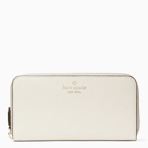 Cream Kate Spade Wallet with pink lining